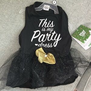 Dog dress: Play On New Years Eve Dog Dress black with tulle Size Large New